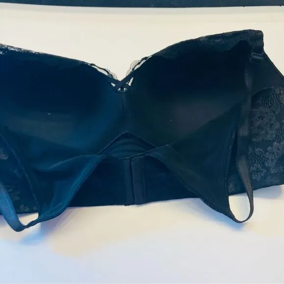 Torrid Curve Dream Wire Free Push Up Plunge Lace Bra Plus Size 44DD Black NEW