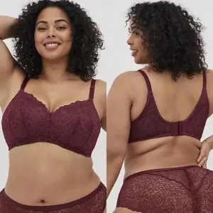 Torrid NWT Lace Red Back Smoothing Lightly Lined Everyday Wire-Free Bra Size 48D