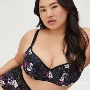 Torrid Womens NWT Skull Black Lightly Lined Full Coverage Balconette Bra 42F