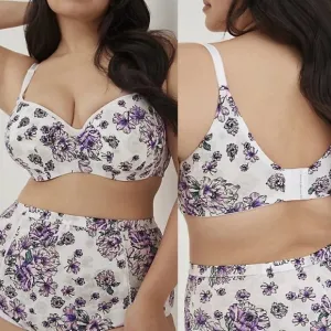 Torrid Womens NWT White Floral Full-Coverage Balconette Lightly Lined Bra 42D