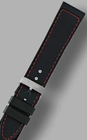 Traser "Red Combat" Signature Rubber Strap with Red Stitching 22mm