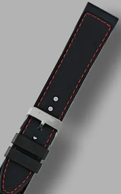 Traser "Red Combat" Signature Rubber Strap with Red Stitching 22mm