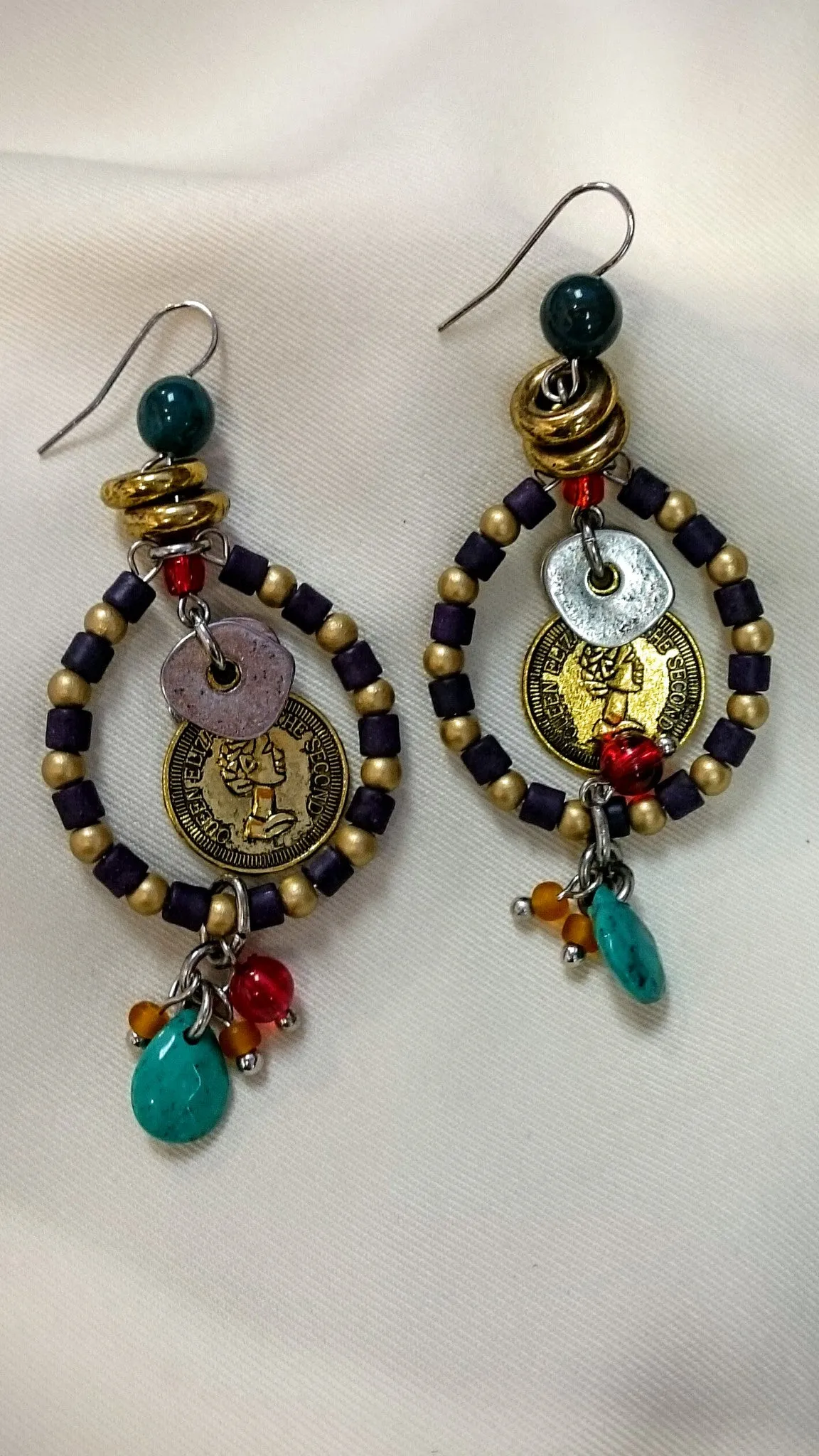 Treska | Beaded Ring Drop Earrings