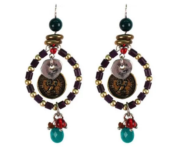 Treska | Beaded Ring Drop Earrings