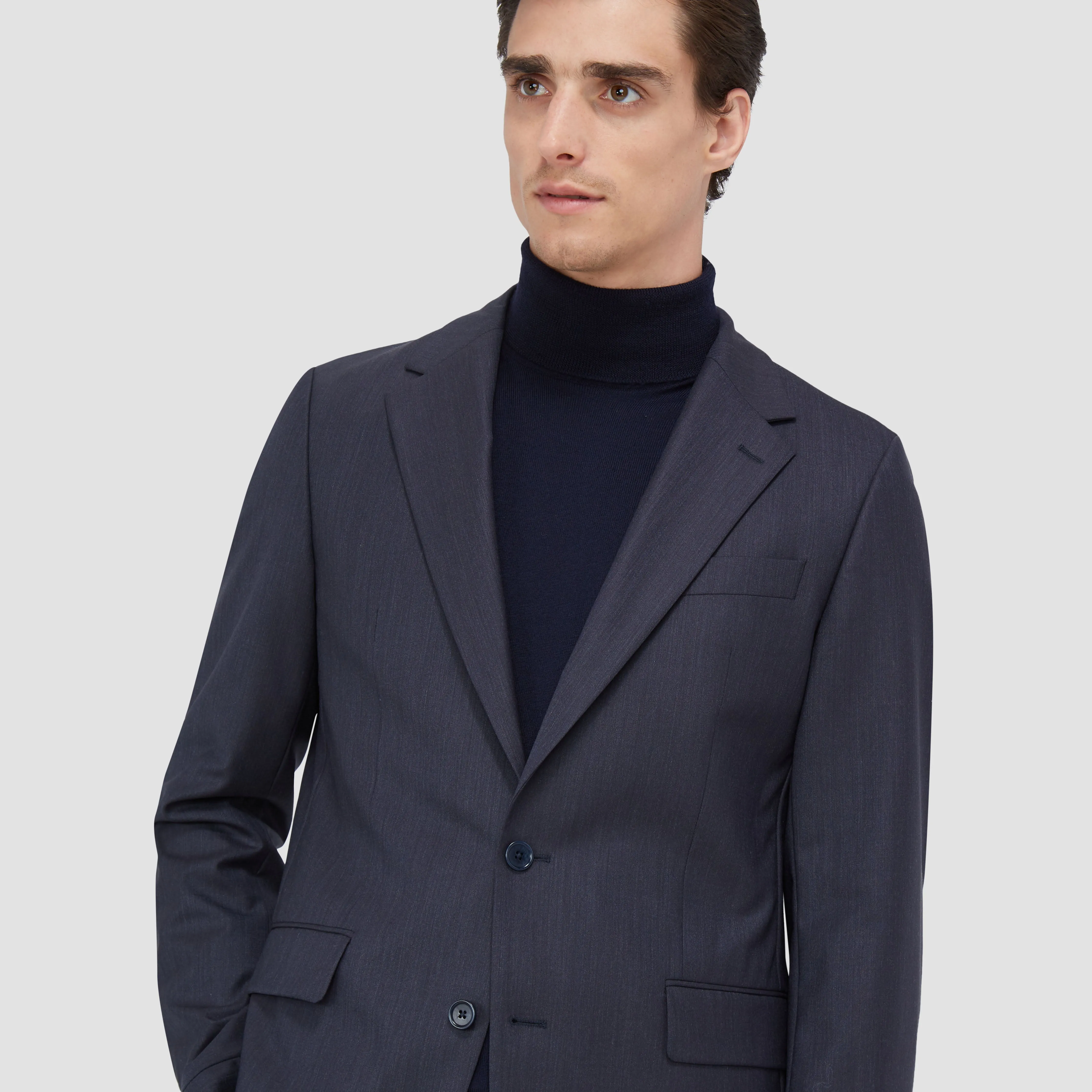 Two Button Stretch Wool Travel Blazer