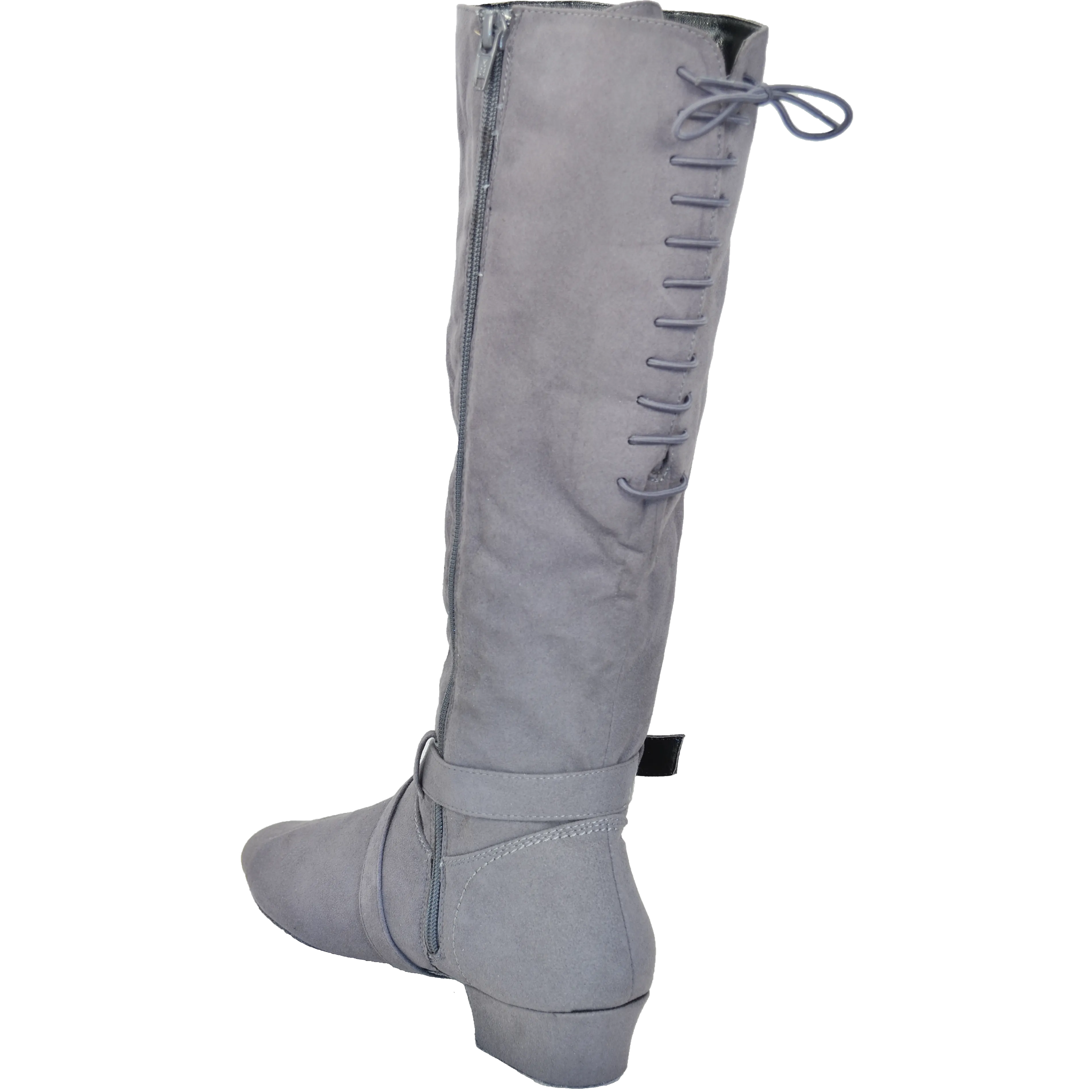Ultimate Fashion Boot - Tall Lacey - Grey Microsuede