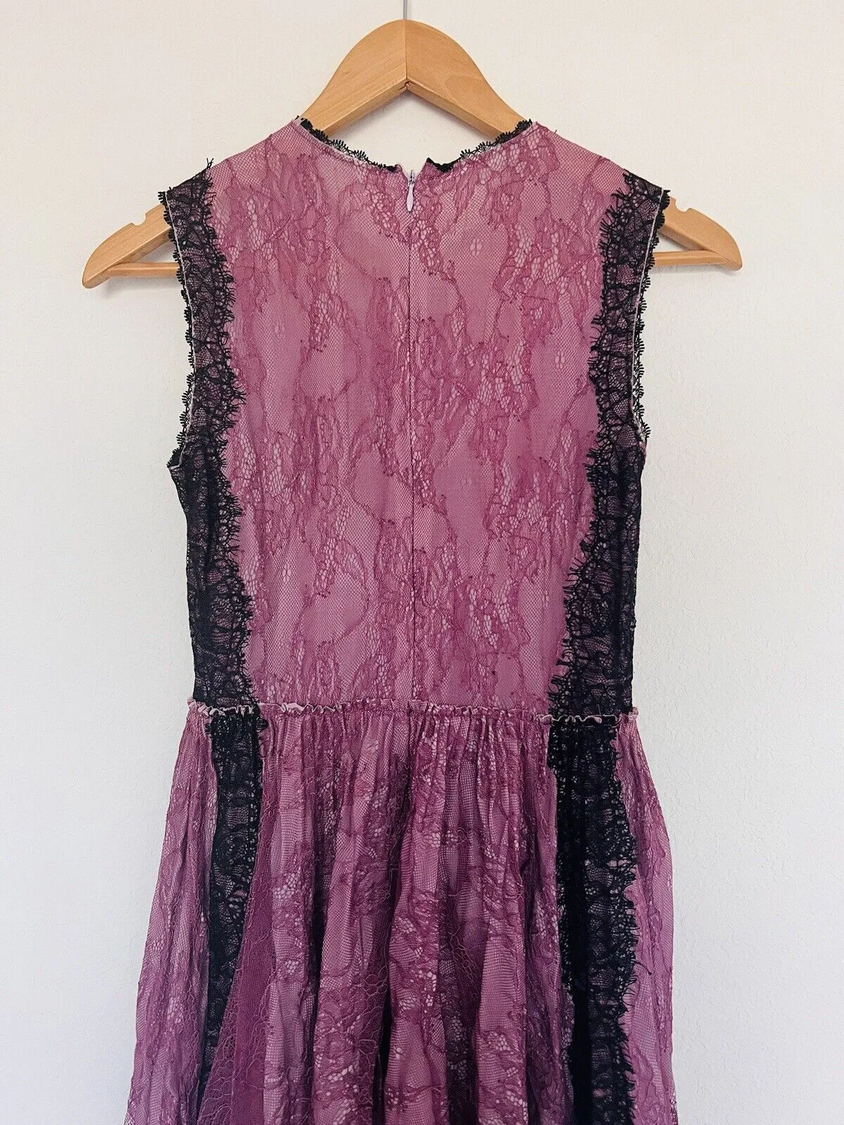 UNBRANDED MIDI Overlay Dress Sz Purple Ruffles Short Sleeves Lined Fairy