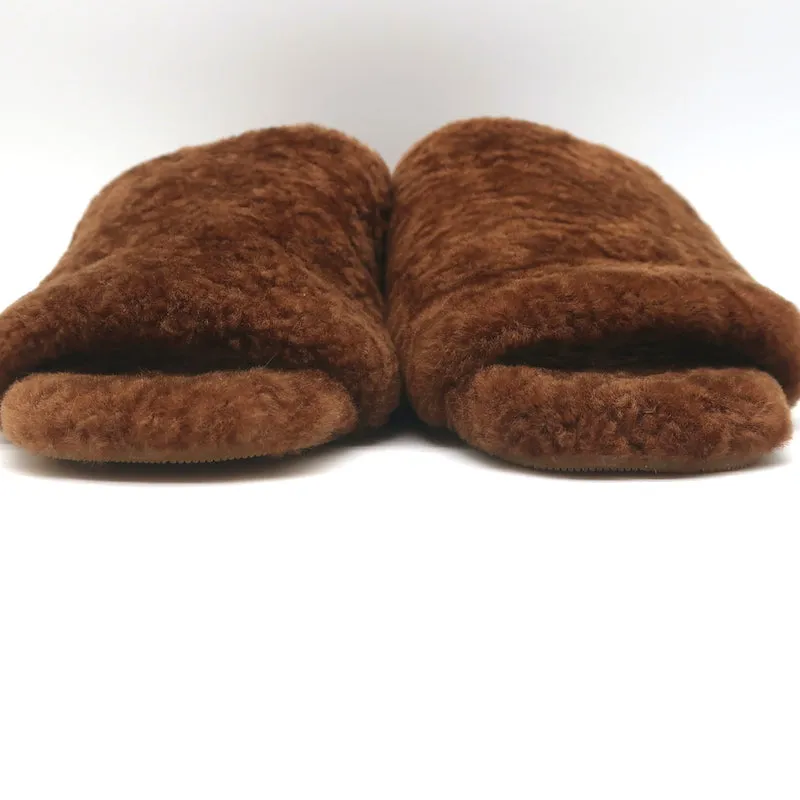 Veronica Beard Desiree Shearling Slides Brown Size 8.5 Wedge Sandals NEW