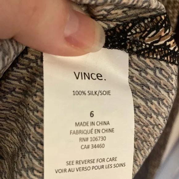 Vince Silk Dress neutral pattern - size 6