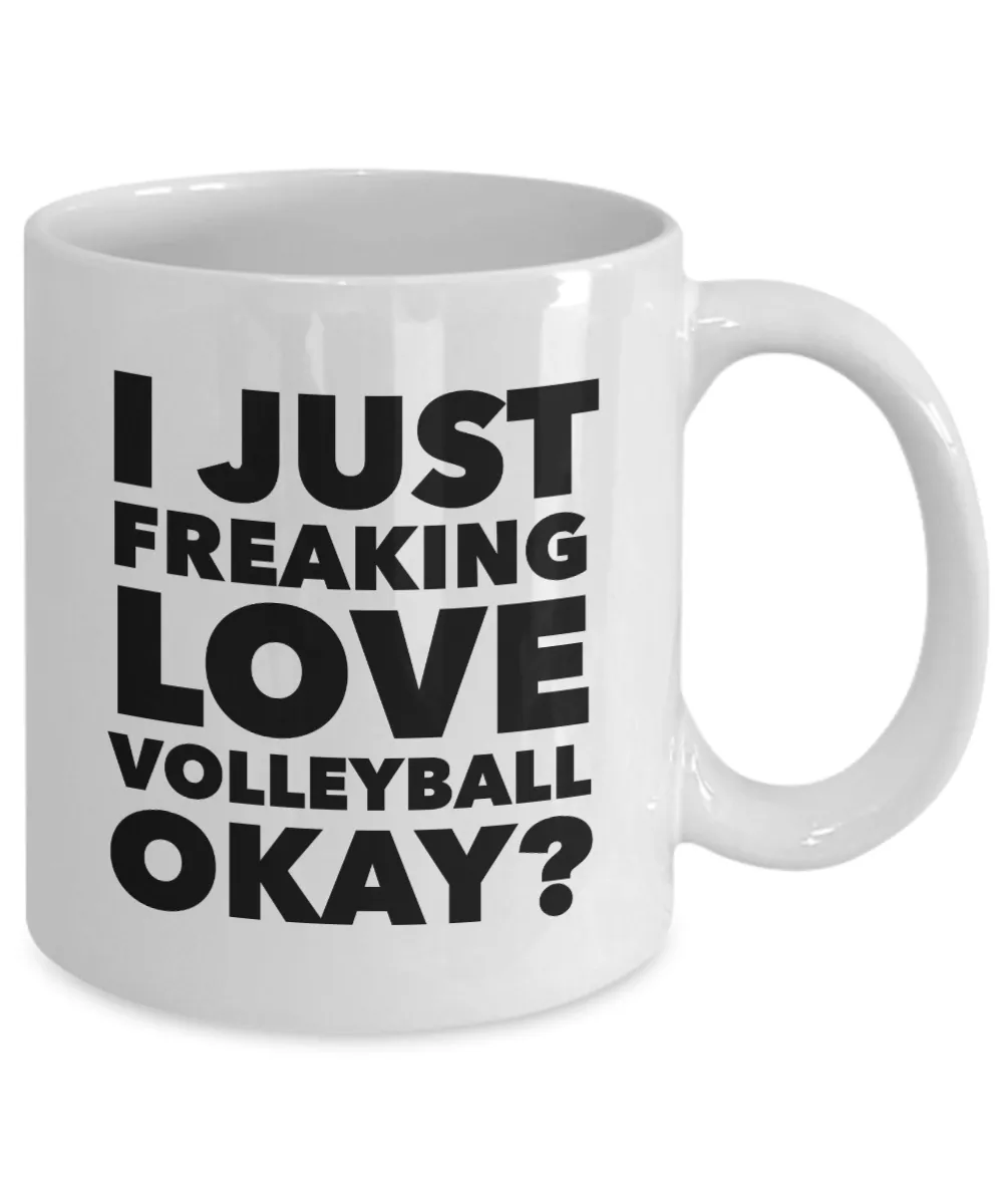 Volleyball Gifts I Just Freaking Love Volleyball Okay Funny Mug Ceramic Coffee Cup