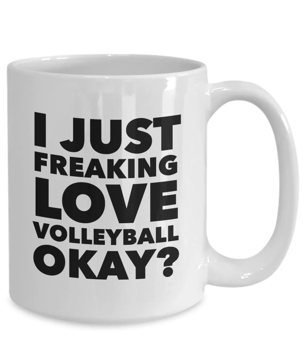 Volleyball Gifts I Just Freaking Love Volleyball Okay Funny Mug Ceramic Coffee Cup