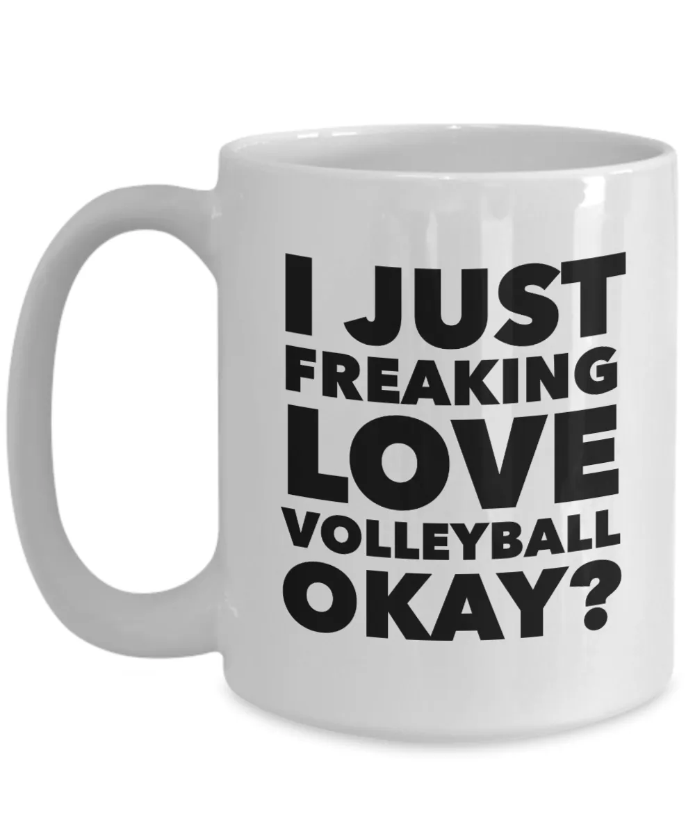 Volleyball Gifts I Just Freaking Love Volleyball Okay Funny Mug Ceramic Coffee Cup