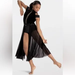 Weissman Dance Black dress costume for ballet, lyrical or contemporary