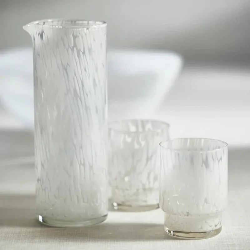 White Tortoise Glass Pitcher