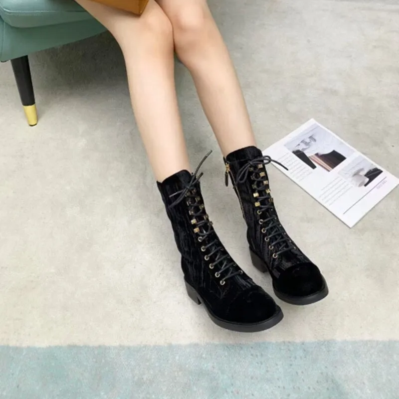 women cow leather motorcycle boots