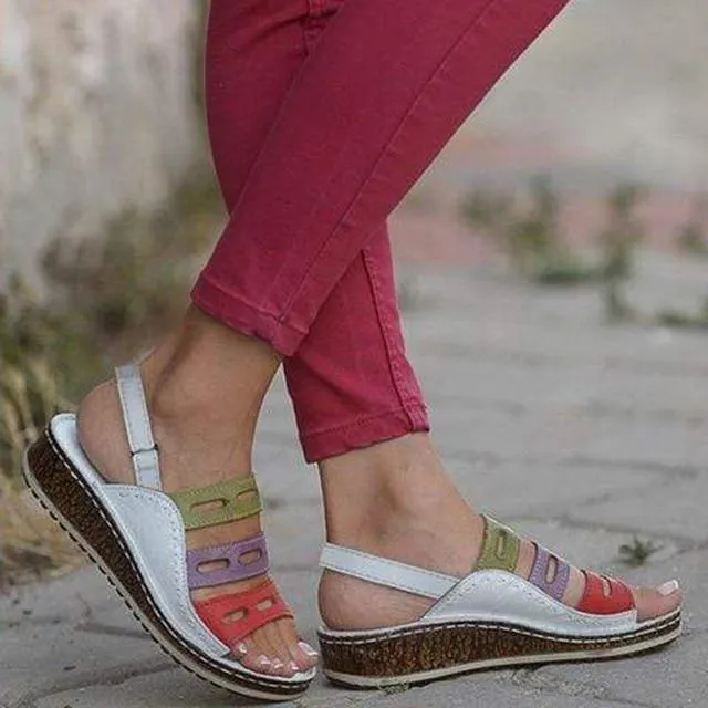 women sandals 3 Color stitching sandals