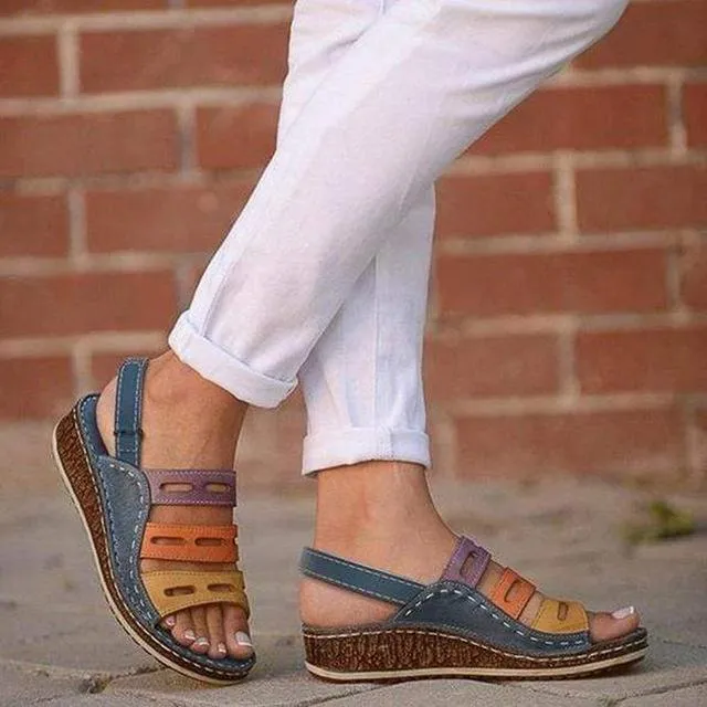 women sandals 3 Color stitching sandals