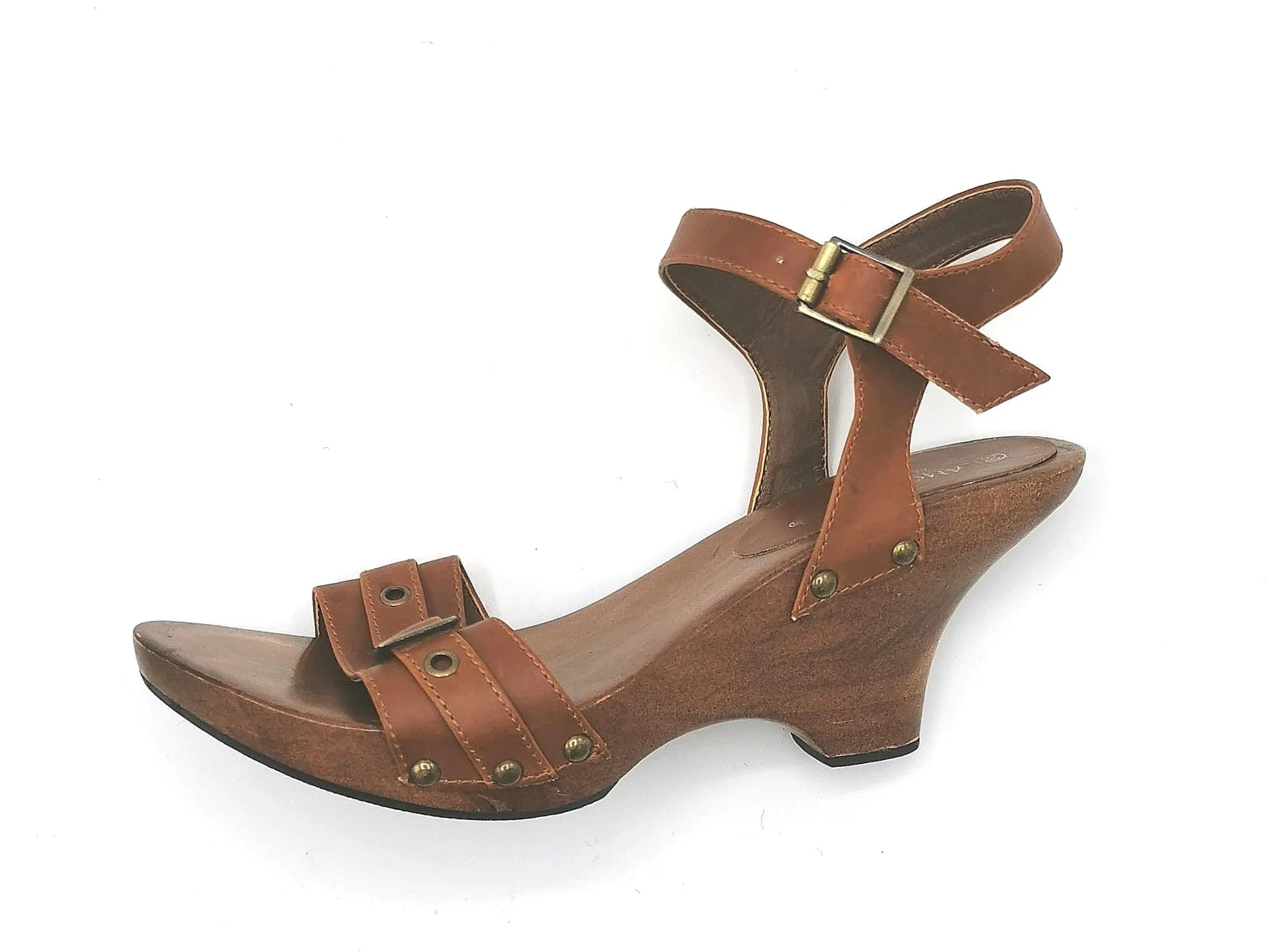 WOMENS SIZE 7.5 - AMOR PARIS, Wooden Sandals VGUC B39