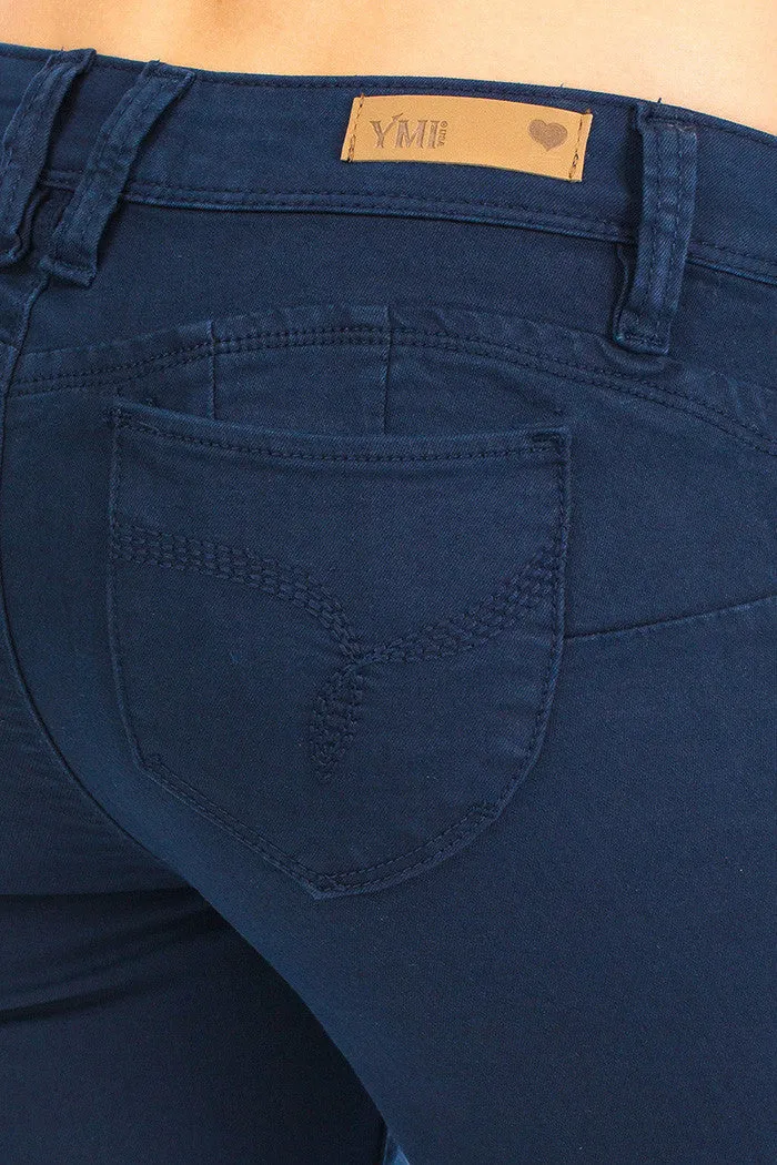 YMI WannaBettaButt | Missy Hyper Twill Skinny Navy